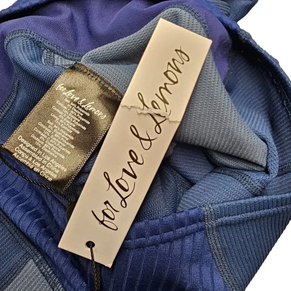 For Love & Lemons Payton High Rise  Ribbed Active Leggings Blue Size Small, NWT - Picture 8 of 9